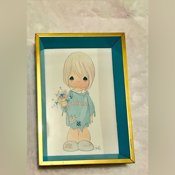 Precious Moments Other - 🔴 $2 - Precious Moments Print Blue Gold Frame 🔴 Bundle Deals